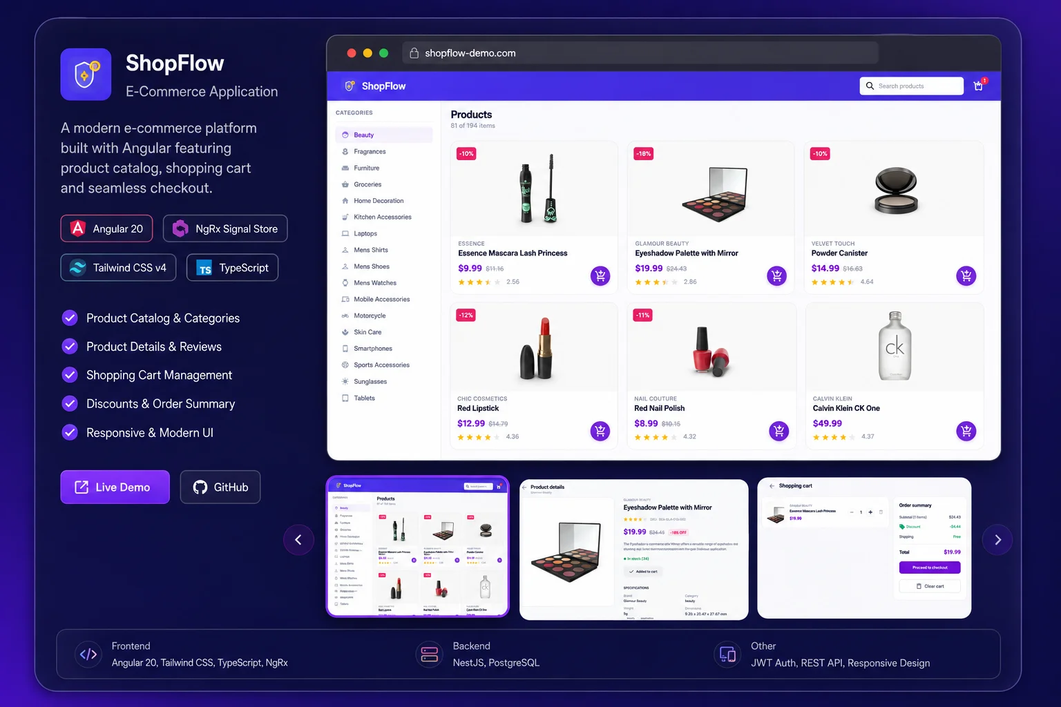 E-commerce App - Angular TypeScript web application