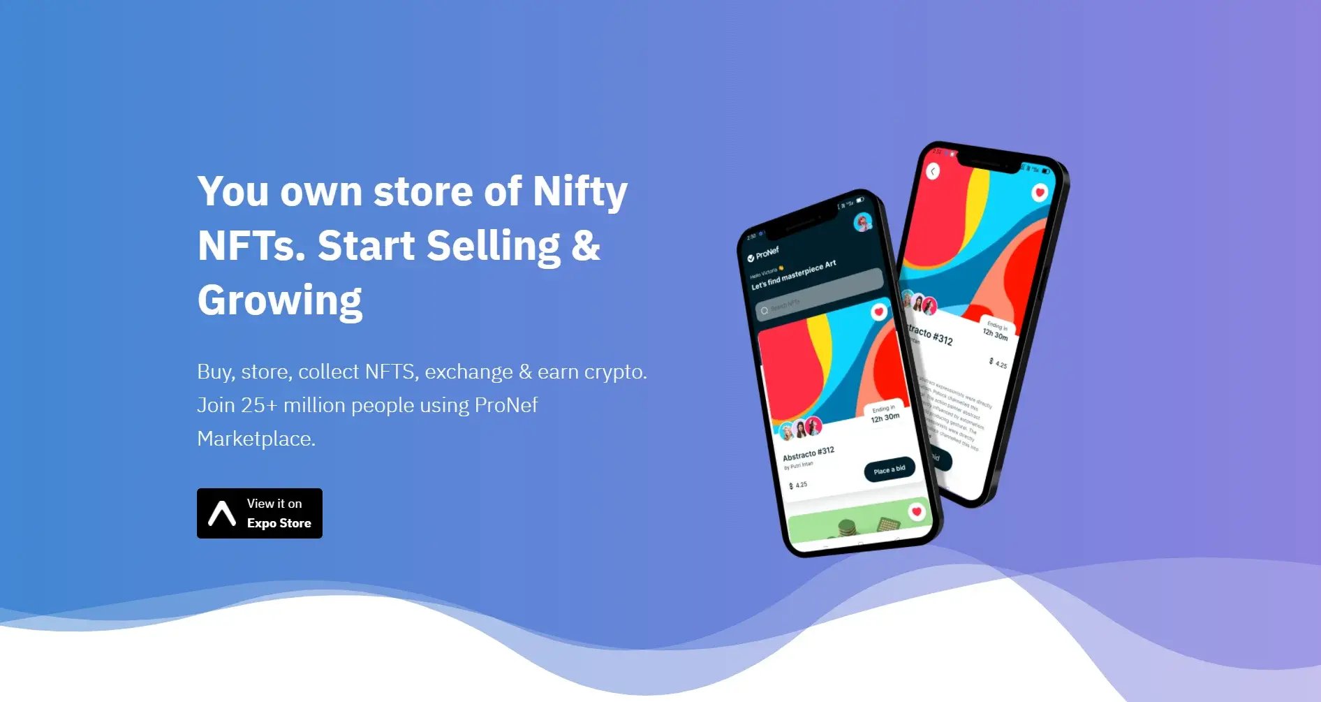 NFT Marketplace — React Native decentralized app with wallet integration