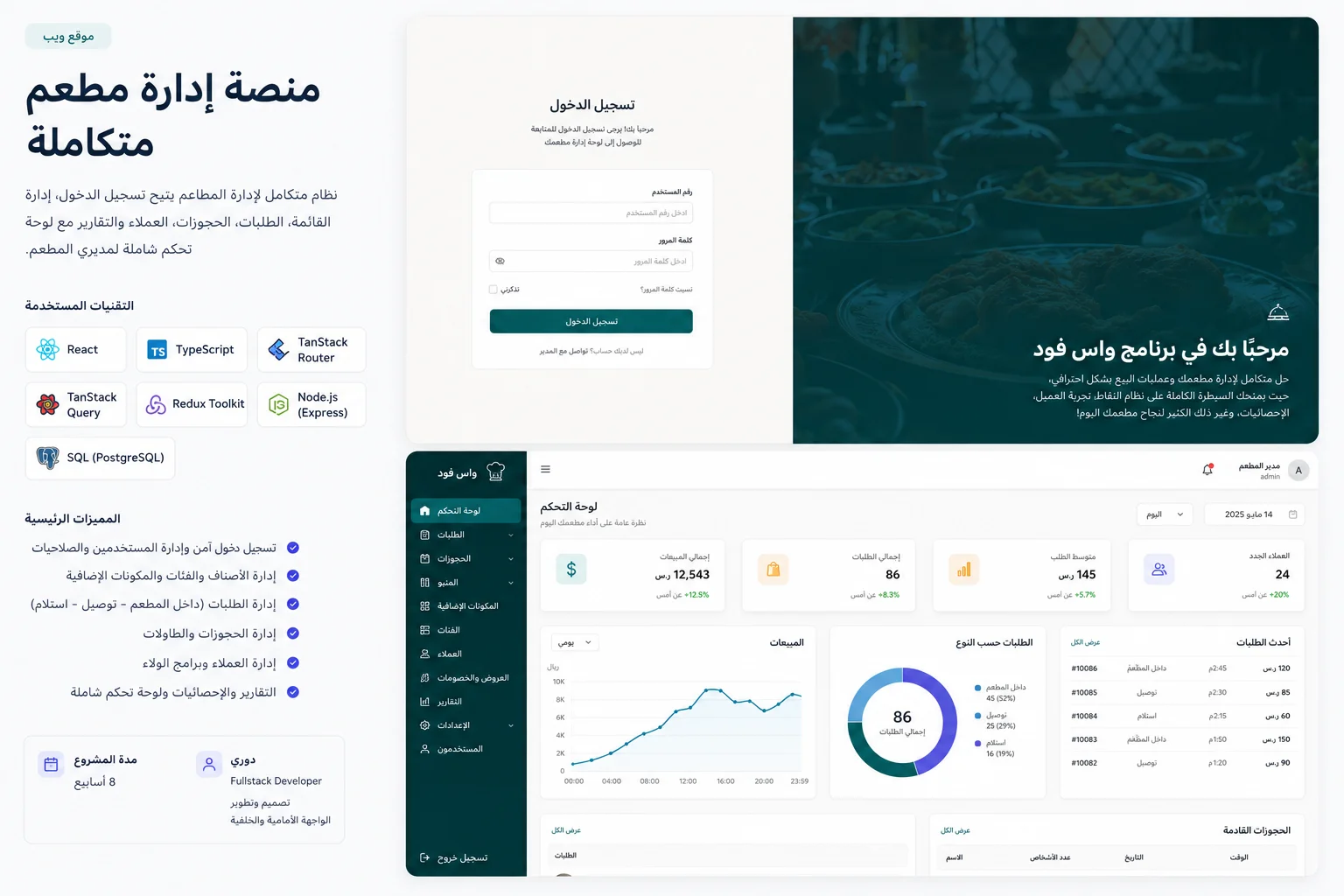 Restaurant Reservation App — React mobile app and Node.js web interface